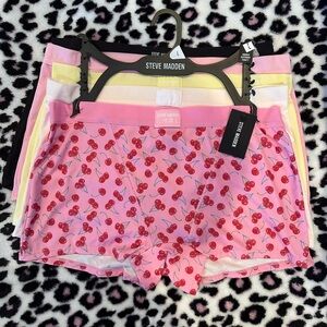 Steve Madden New 5 Piece Ribbed Boyfriend Panty Short Set